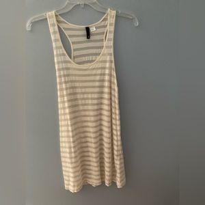 Cream and sheer striped top or swim cover up by H&M Divided in size 4